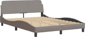 vidaXL Κρεβάτι με Στρώμα Dover Taupe 140x200 εκ. Υφασμάτινο
