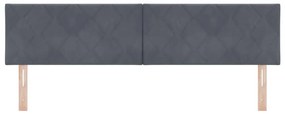 vidaXL LED Κεφαλάρι με φώτα λωρίδας LED Σκούρο γκρι 180 cm Βελούδο