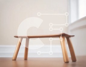 Intra Συλλεκτικό Ξύλινο Παζλ Plywood  4mm - Μικρό ξύλινο σκαμπό μπροστά από ανοιχτό παράθυρο Σε Ξύλινο Κουτί - Διαστάσεις Puzzle: 10x10 cm – 25 κομμάτια