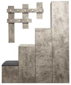Έπιπλο εισόδου Nenich pakoworld σε γκρι oak απόχρωση 150x37x180εκ