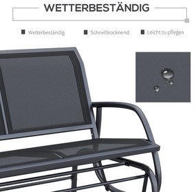 Outsunny -Κάθισμα κουνιστή πολυθρόνα κήπου με μηχανισμό κούνιας έως 200 kg φορτίο 120 x 70 x 85 cm Μαύρο