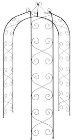 vidaXL Αψίδα Κήπου Μαύρη Ø180 x 255 εκ. Ατσάλινη