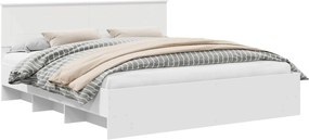 vidaXL Σκελετός Κρεβατιού Λευκό 200 x 200 cm Επεξεργασμένο ξύλο