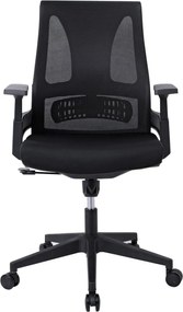 BF8760 Πολυθρόνα Γραφείου, Mesh Μαύρο, Ύφασμα Μαύρο   1τμχ