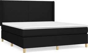 vidaXL Κρεβάτι Boxspring με Στρώμα Μαύρο 160x200 εκ. Υφασμάτινο