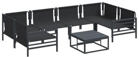 vidaXL Σετ Καναπέ Κήπου 7 pcs Ανθρακί Ατσάλι