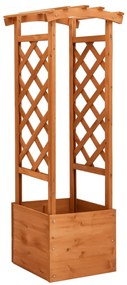 vidaXL Γλάστρα με Καφασωτό Αψίδα 49 x 39 x 130 εκ. από Μασίφ Ξύλο Ελάτης