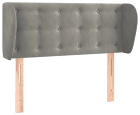 Κεφαλάρι με Πτερύγια Ανοιχτό Γκρι 103x23x78/88 εκ. Βελούδινο 3117620