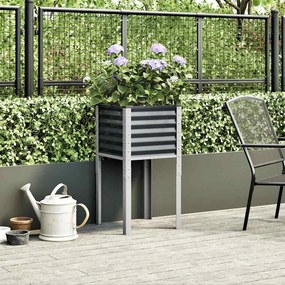 vidaXL Γλάστρα Κήπου Ανθρακί 45x45x88 εκ. Ατσάλινη
