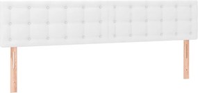 vidaXL Κρεβάτι Boxspring με Στρώμα Λευκό 200x200 εκ. Συνθετικό Δέρμα