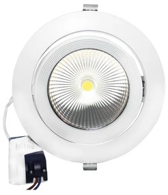 WHITE LED RECESSED MOVABLE LUMINAIRE 30W 3000K 60° 2400LM 230V Ra80