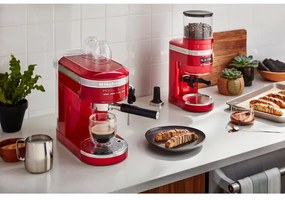 Ηλεκτρικός μύλος καφέ Artisan KitchenAid 5KCG8433ECA, 150W, 340 g, 70 βαθμοί λείανσης, Αυτόματη απενεργοποίηση, Apple Candy Red