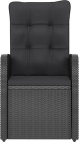 vidaXL Σετ Τραπεζαρίας Εξ. Χώρου 7 τεμ. Μαύρο Συνθ. Ρατάν με Μαξιλάρια