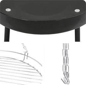 vidaXL Τρίποδας Κατασκήνωσης 3 pcs Μαύρο Ατσάλι