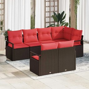 vidaXL Σετ Καναπέ 7 pcs Καφέ συνθετικό ρατάν
