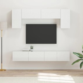 vidaXL Σετ επίπλου τηλεόρασης 4 pcs Υψηλής γυαλάδας λευκό