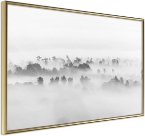 Αφίσα - Fog Over the Forest - 90x60 - Χρυσό - Χωρίς πασπαρτού