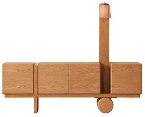 Artekko Lilyum Καφέ Ξύλινος Μπουφές με Ενσωματωμένο Φωτιστικό (230x48x79/180)cm Artekko 783-6603