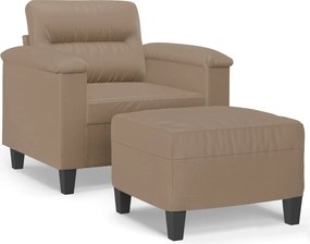 vidaXL Πολυθρόνα Καπουτσίνο 60 εκ. Συνθετικό δέρμα με Υποπόδιο