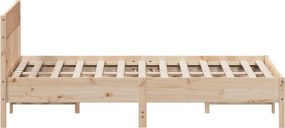 vidaXL Bed Frame Φυσικό 120 x 190 cm Solid pine wood and plywood