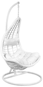 Κούνια Πολυθρόνα KEVIN Λευκό Μέταλλο/Rattan 80x70x195cm