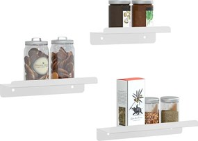 vidaXL Ράφια Τοίχου 3 τεμ. Ασημί Ανοξείδωτο Ατσάλι