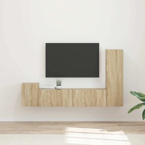 vidaXL Σετ επίπλου τηλεόρασης 4 pcs Δρύς Sonoma Επεξεργασμένο ξύλο