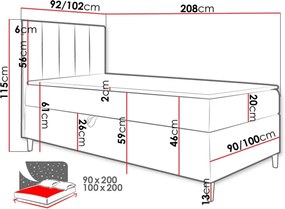 Επενδυμένο κρεβάτι Junior Maja I-Mpez-Aristera-100 x 200