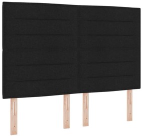 vidaXL Μαύρο Υφασμάτινο Κρεβάτι 160x200 εκ