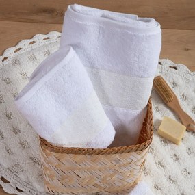 Πετσέτες Loren (Σετ 3τμχ) White Nef-Nef Towels Set 70x140cm 100% Βαμβάκι