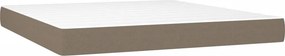 vidaXL Κρεβάτι Boxspring με Στρώμα &amp; LED Taupe 180x200 εκ. Υφασμάτινο