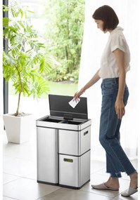 EKO Κάδος με Αισθητήρα Mirage Plus Ματ Ασημί 1x30 Λίτρα + 2x15 Λίτρα