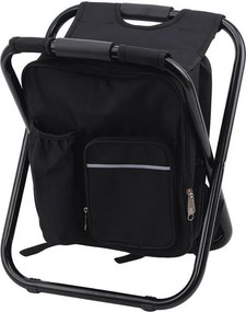 Πτυσσόμενο σκαμπό και σακίδιο camping - 1344 - 170105 - Black