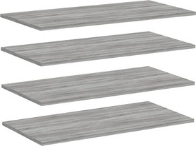 vidaXL Ράφια Τοίχου 4 τεμ. Γκρι Sonoma 80x40x1,5 εκ. Επεξεργ. Ξύλο
