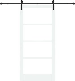 vidaXL Συρόμενη Πόρτα ORKDAL Λευκό και Μαύρο 93 x 202 cm