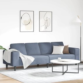 vidaXL Υφασμάτινος καναπές με μαξιλάρι Μπλε 208 εκ. Βελούδο