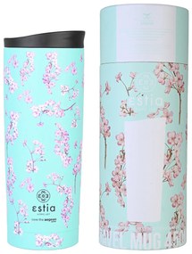 Estia 01-20422 Travel Μπουκάλι Θερμός Ανοξείδωτο 450ml, Blosson Green