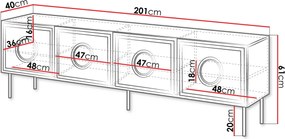 Έπιπλο τηλεόρασης Palazzo - 200.00Χ40.00Χ60.00cm