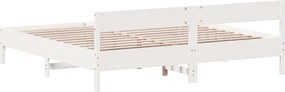 vidaXL Σκελετός Κρεβ. Χωρίς Στρώμα Λευκό 180x200 εκ Μασίφ Πεύκο