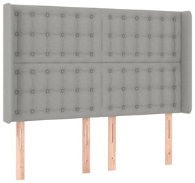 vidaXL Κρεβάτι Boxspring με Στρώμα &amp; LED Αν.Γκρι 140x190εκ. Υφασμάτινο