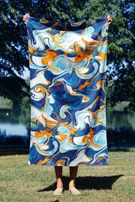 Beach Towel Liquid Marble 70 Multicolor