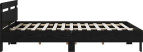 vidaXL Σκελετός Κρεβατιού Μαύρη Δρυς 140 x 190 cm Επεξεργασμένο ξύλο
