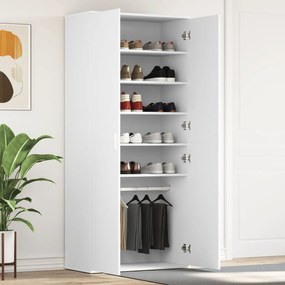 vidaXL Ντουλάπι Παπουτσιών Λευκό 80x39x180 εκ. Επεξεργασμένο Ξύλο