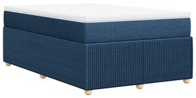 Κρεβάτι Boxspring με Στρώμα Μπλε 120x200 εκ. Υφασμάτινο - Μπλε