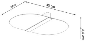 Sollux Φωτιστικό οροφής Salia 2,χάλυβας, γυαλί,2xG9/40w