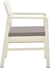 vidaXL Σαλόνι Κήπου 3 Τεμαχίων Λευκό Πλαστικό