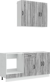 vidaXL Μονάδα κουζίνας KALMAR 5 pcs Γκρι Sonoma Επεξεργασμένο Ξύλο