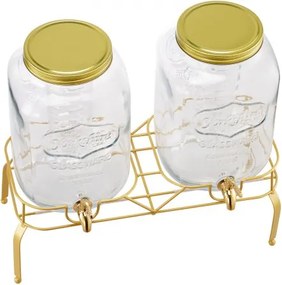 VEVOR Drink Dispenser 8L Beverage Dispenser for Parties Glass with Stand 2PCS