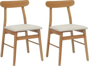 vidaXL Καρέκλα τραπεζαρίας 2 pcs Φυσικό και Ανοιχτό