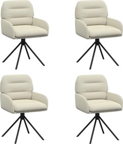vidaXL Γυριστές καρέκλες φαγητού 4 pcs Τεχνητό Δέρμα Κρεμ